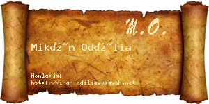 Mikán Odília névjegykártya